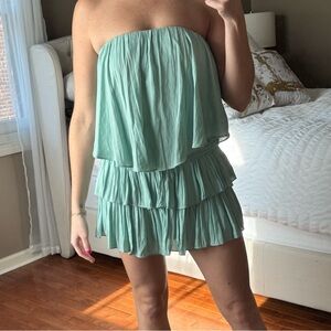 Mustard Seed Strapless Teal Romper